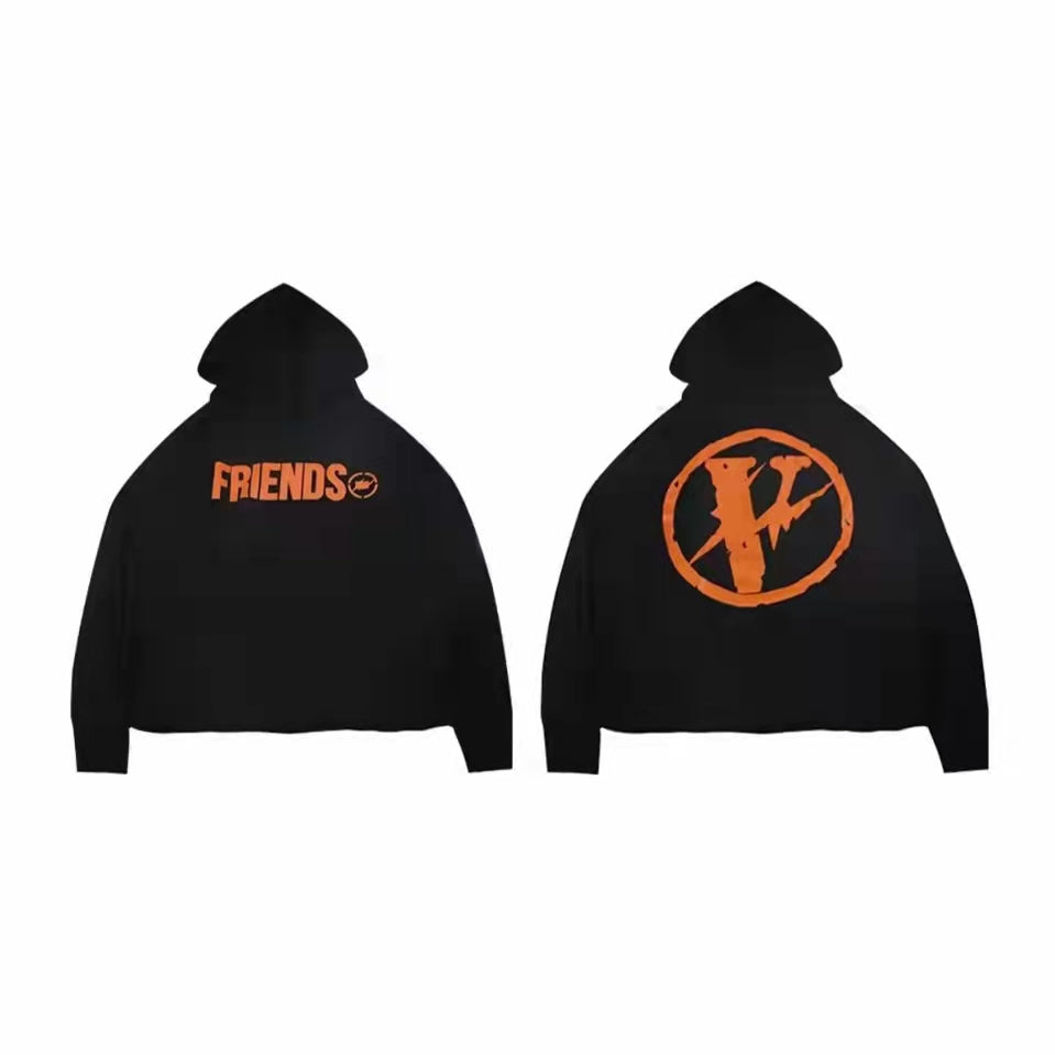 VLONE Logo Print Hoodie Orange/Black