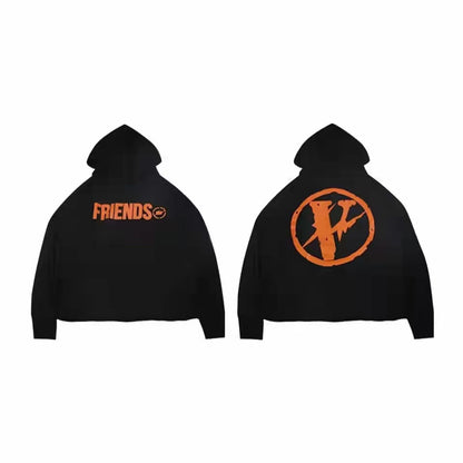 VLONE Logo Print Hoodie Orange/Black