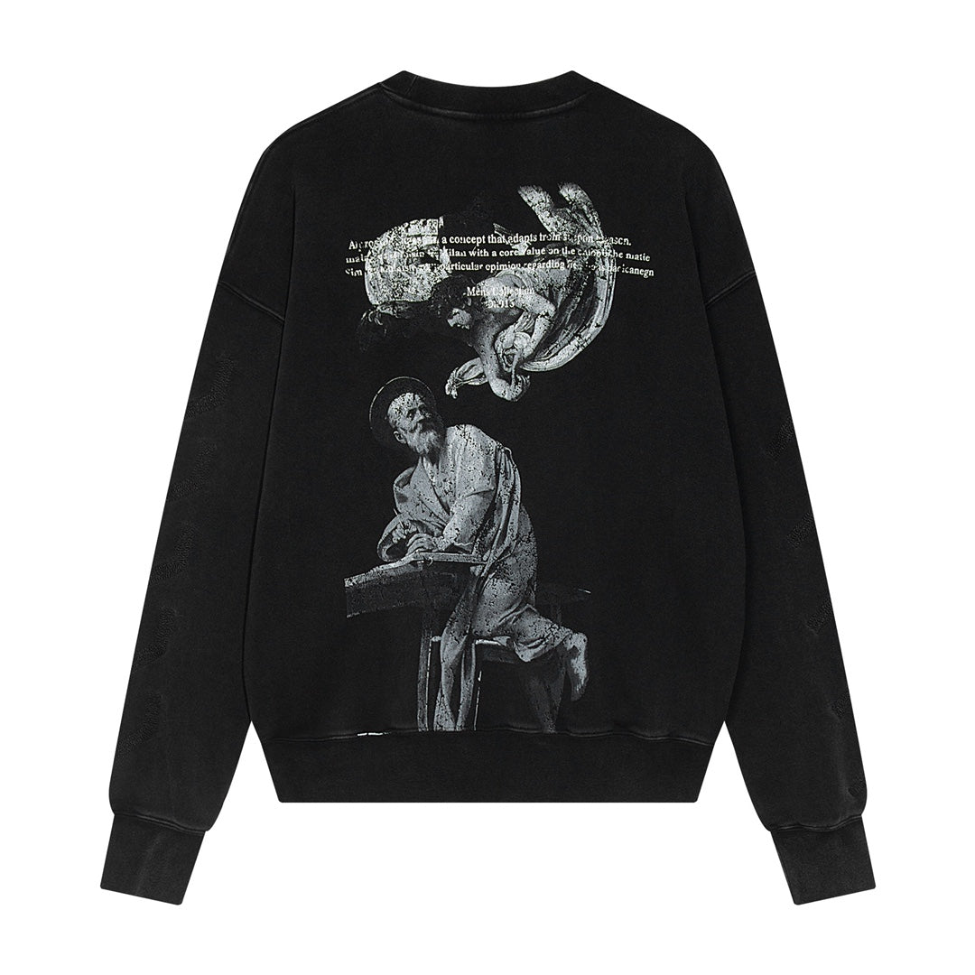 OFF WHITE SAINT MATTHEW AND THE ANGEL CREW NECK HOODIE