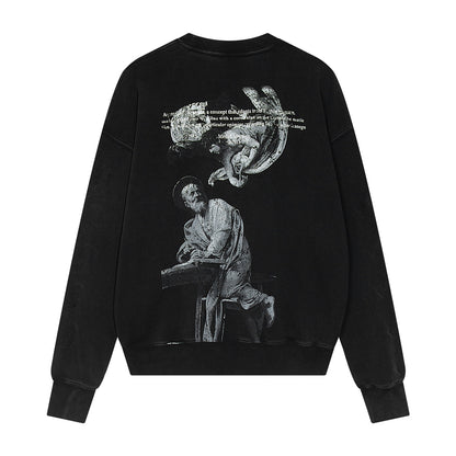 OFF WHITE SAINT MATTHEW AND THE ANGEL CREW NECK HOODIE