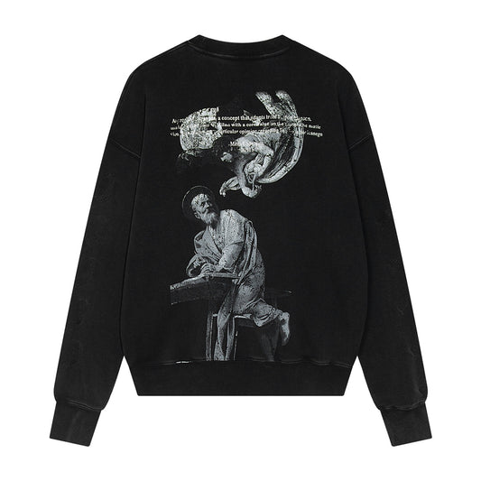 OFF WHITE SAINT MATTHEW AND THE ANGEL CREW NECK HOODIE