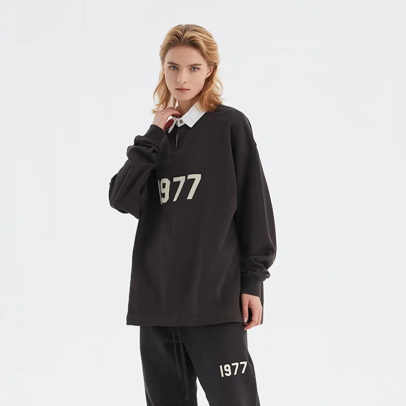 FOG FEAR OF GOD 22 double line 1977 sweatshirt ESSENTIALS casual POLO collar top