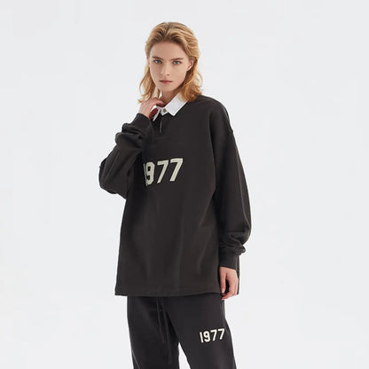 FOG FEAR OF GOD 22 double line 1977 sweatshirt ESSENTIALS casual POLO collar top