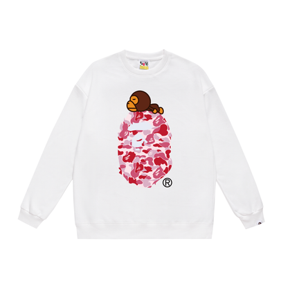 A Bathing Ape Logo Hoodie White/Pink