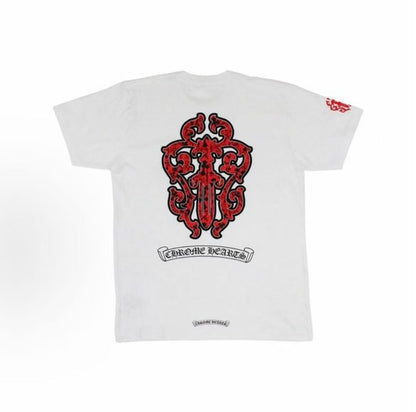 Chrome Hearts Sanskrit Sword Totem Embroidered Short-Sleeved T-Shirt (For Both Men and Women)
