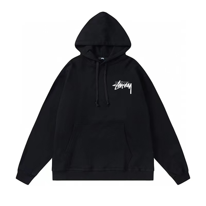 STUSSY POKER PRINT HOODIE BLACK