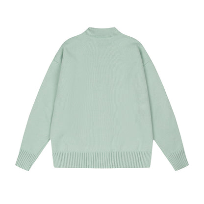 AMI Logo Cardigan Sweater Mint Green