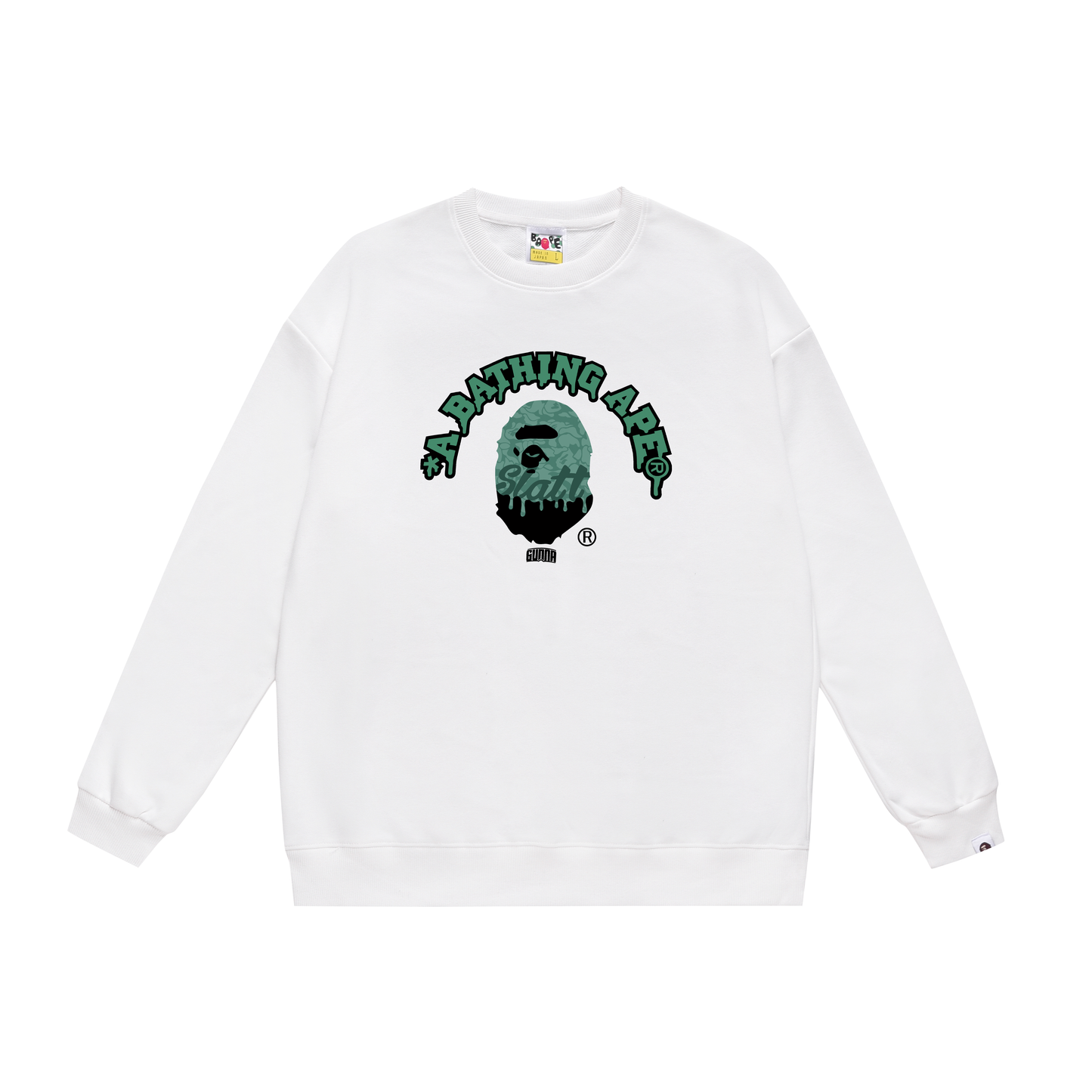 A Bathing Ape Logo Print Hoodie White