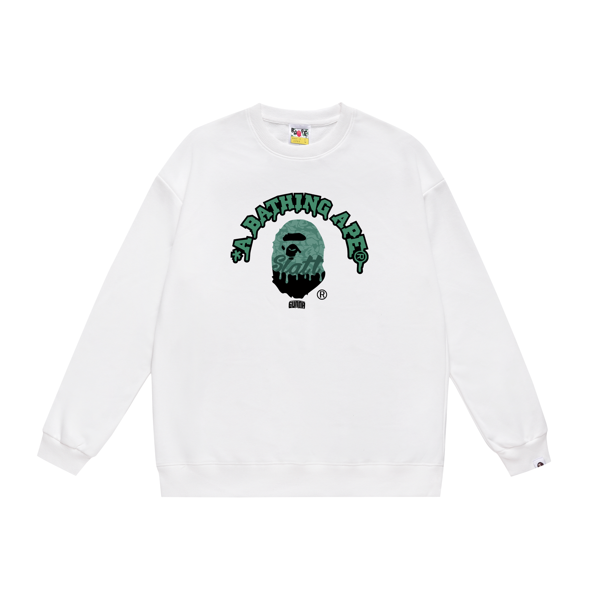 A Bathing Ape Logo Print Hoodie White