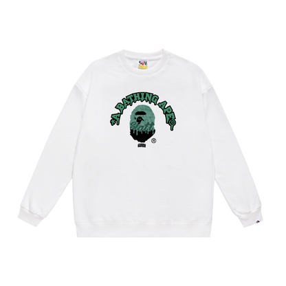 A Bathing Ape Logo Print Hoodie White