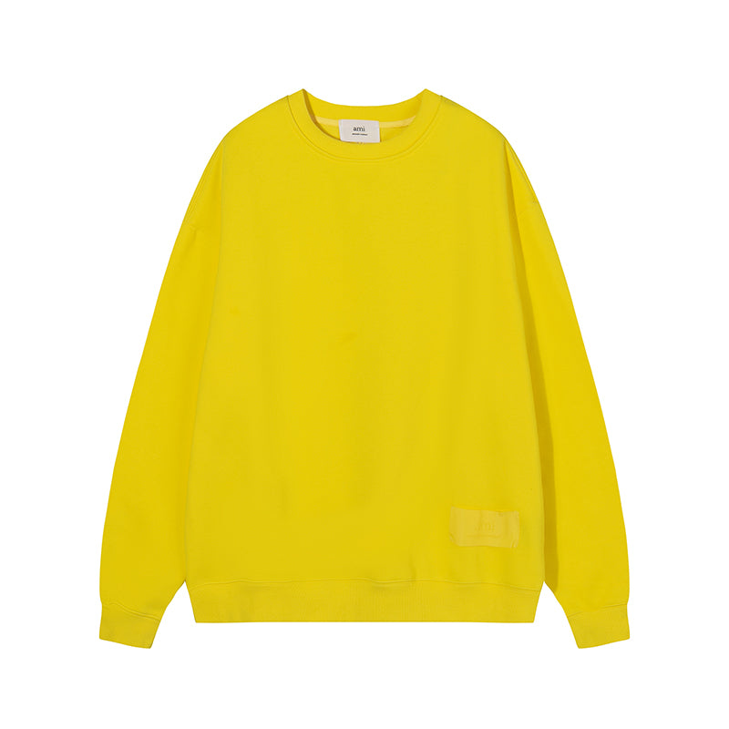 AMI Solid Color Crewneck Hoodie Yellow