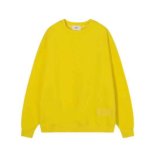 AMI Solid Color Crewneck Hoodie Yellow