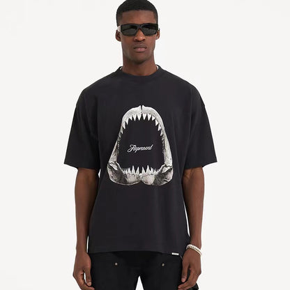REPRESENT  SHARK MOUTH CREW BLACK TEE