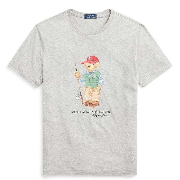 Ralph Lauren Bear Print Tee Andover Hthr