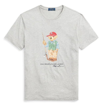Ralph Lauren Bear Print Tee Andover Hthr