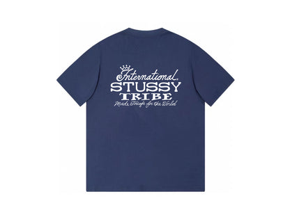 STUSSY TRIBE LETTERS PRINT TEE NAVY