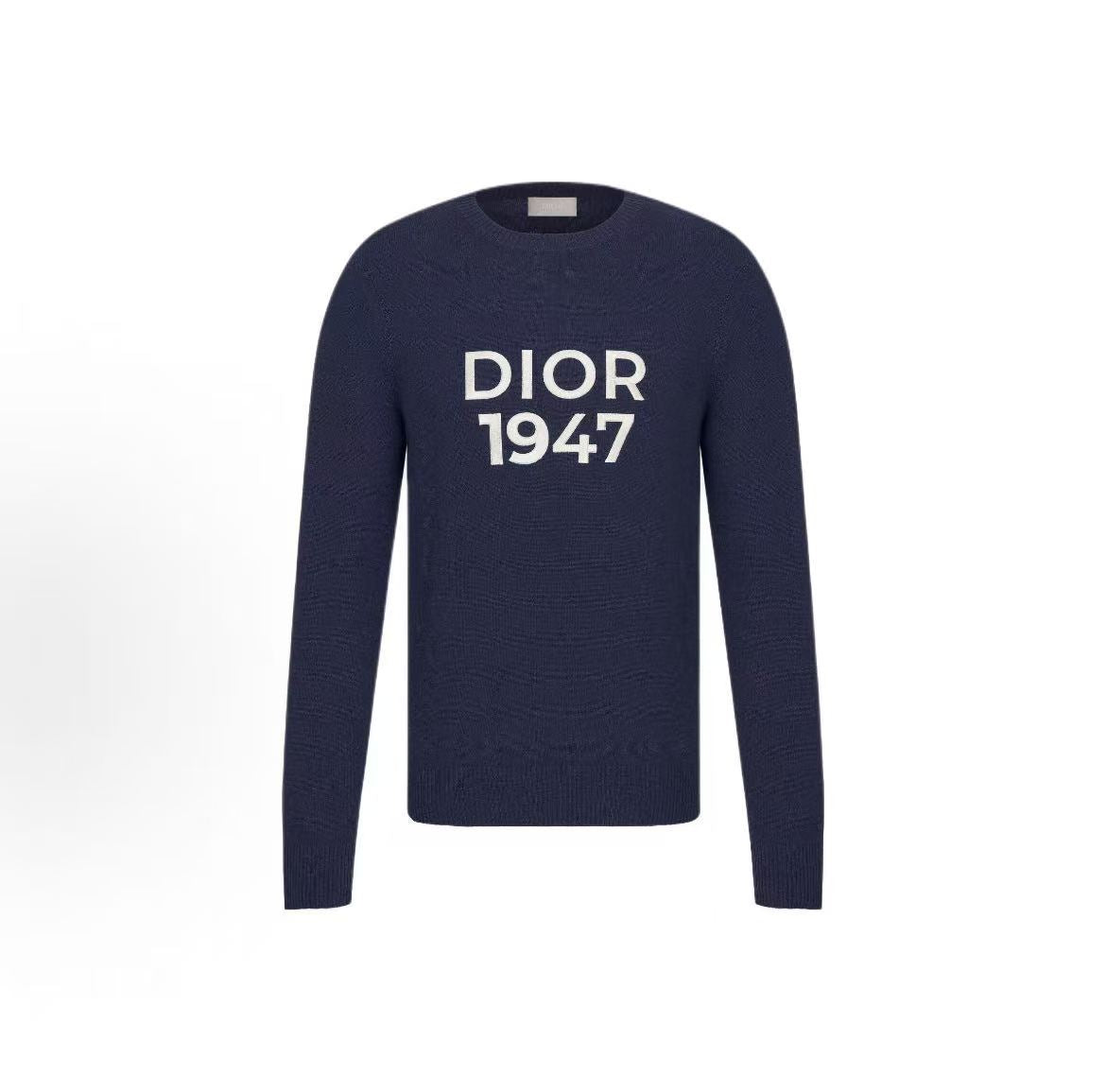 DIOR (Dior) SS24 Letter Logo Printed Roundneck Pullover Long Sleeve Knit Shirt for Men