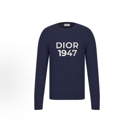 DIOR (Dior) SS24 Letter Logo Printed Roundneck Pullover Long Sleeve Knit Shirt for Men