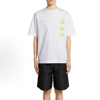 GUCCI Ancient G logo print crewneck short-sleeved T-shirt for men, white color. (Fall/Winter 2025 collection)