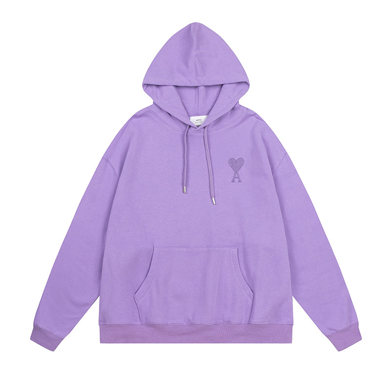 AMI Classic Logo Hoodie Purple