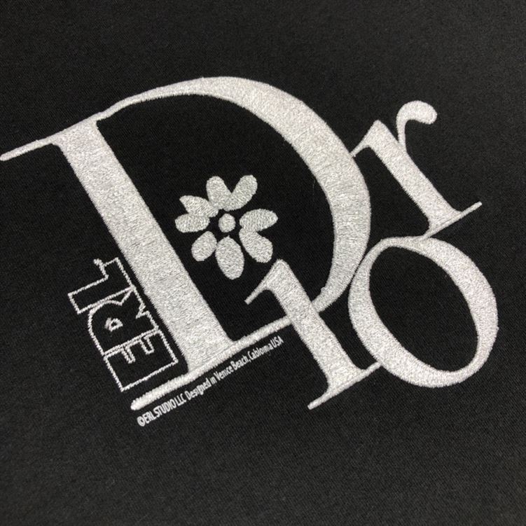 DIOR RELAXED-FIT DIOR BY ERL T-SHIRT BLACK SLUB COTTON JERSEY – DOT022
