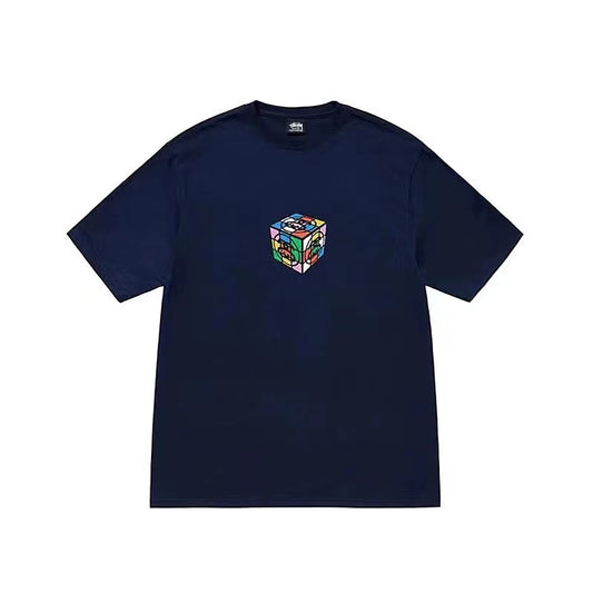 STUSSY RUBIK'S CUBE TEE NAVY