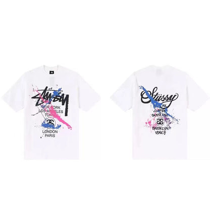 STUSSY SPLASH INK PRINT TEE WHITE