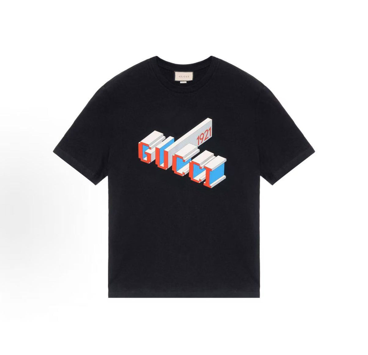 GUCCI Gucci Lettered Number Crewneck Short-Sleeved T-Shirt for Men - Black