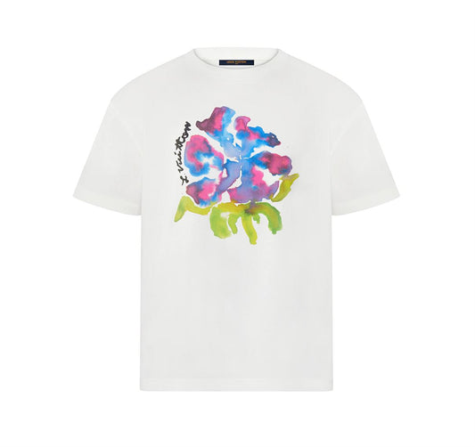LOUIS VUITTON PRINTED FLOWER DROP SHOULDERS TEE – LVTS008