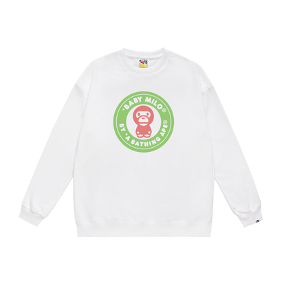 A Bathing Ape Baby Milo Print Hoodie White