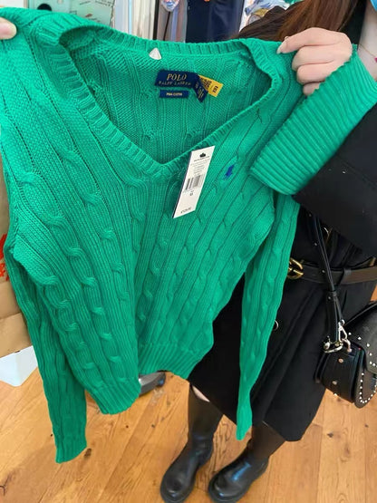 Ralph Lauren twist-knit V-neck sweater