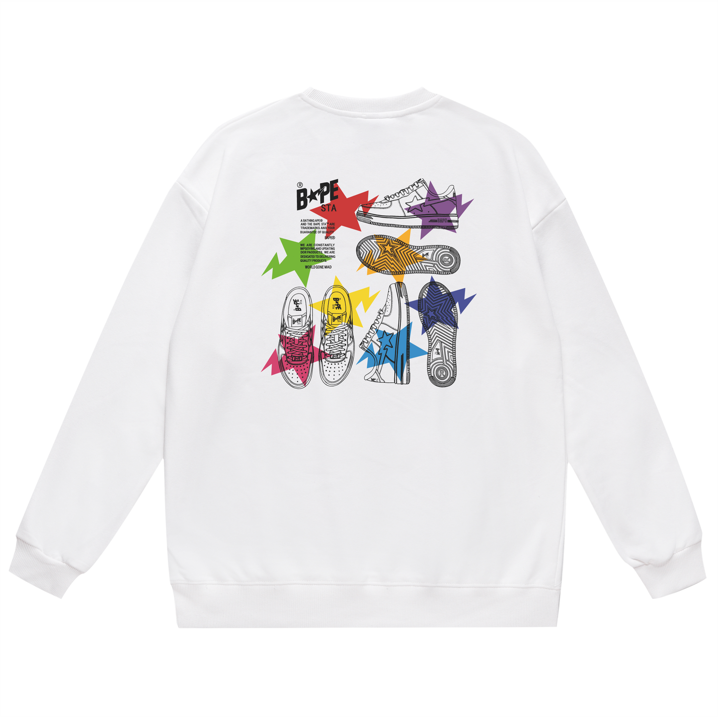 A Bathing Ape Shoes Print Hoodie White