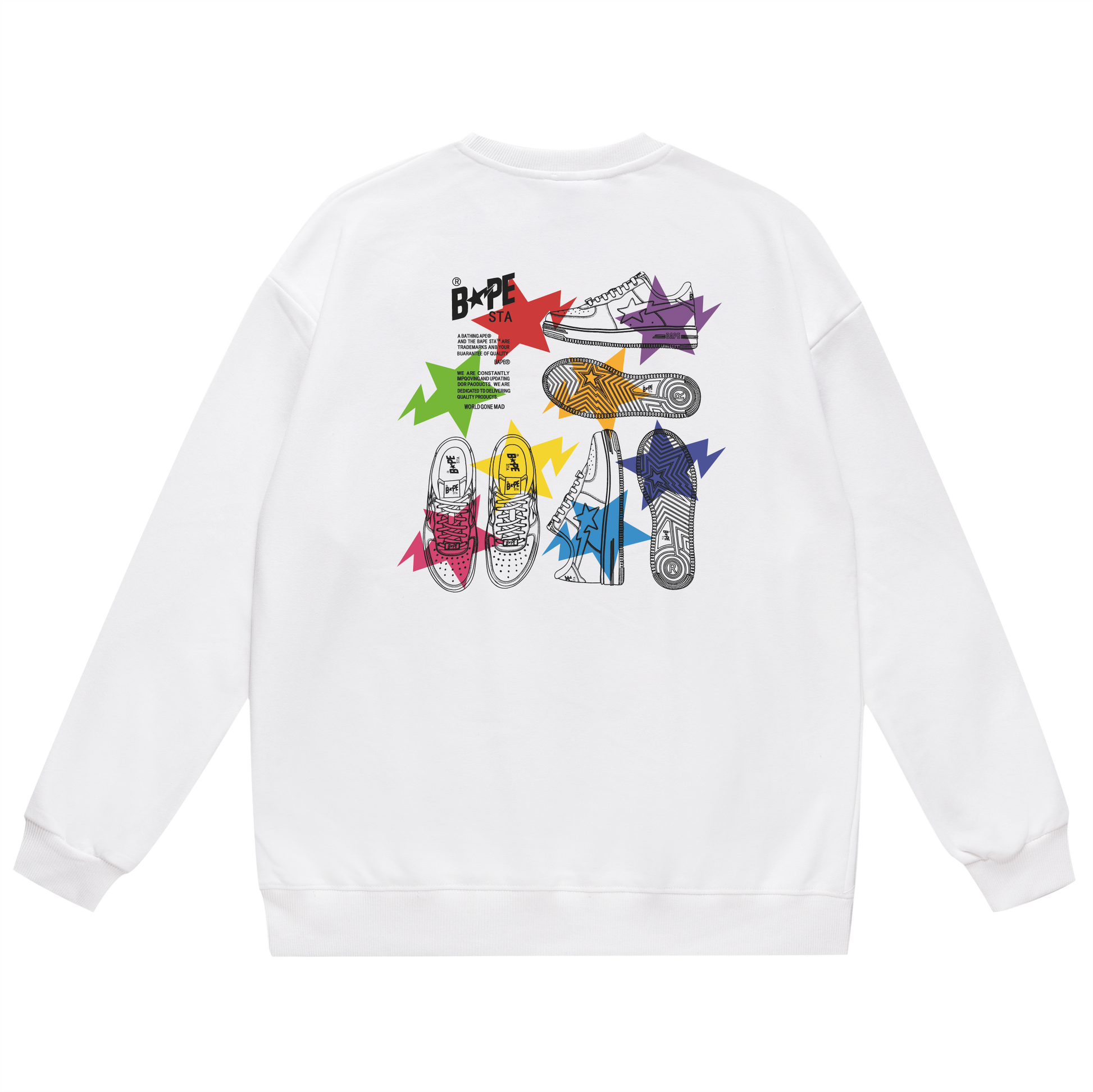 A Bathing Ape Shoes Print Hoodie White