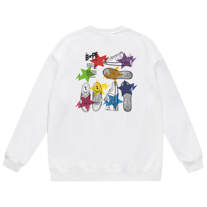 A Bathing Ape Shoes Print Hoodie White