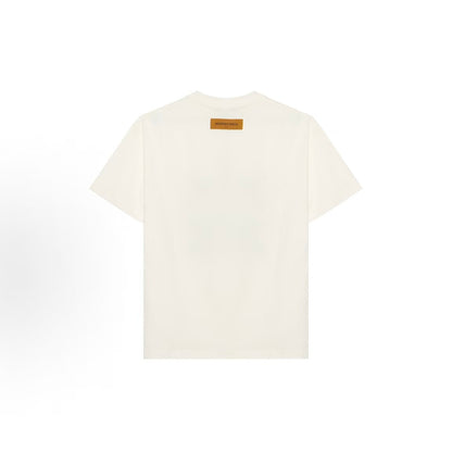 LOUIS VUITTON FW23 Logo Animal Print Round-neck Short-sleeved T-shirt for Men - White
