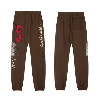 Travis Scott CJ Logo Trousers Brown