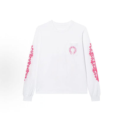 Chrome Hearts FW25 Horseshoe Sanskrit Alphabet Print Round Neck Long Sleeve T-Shirt, Unisex