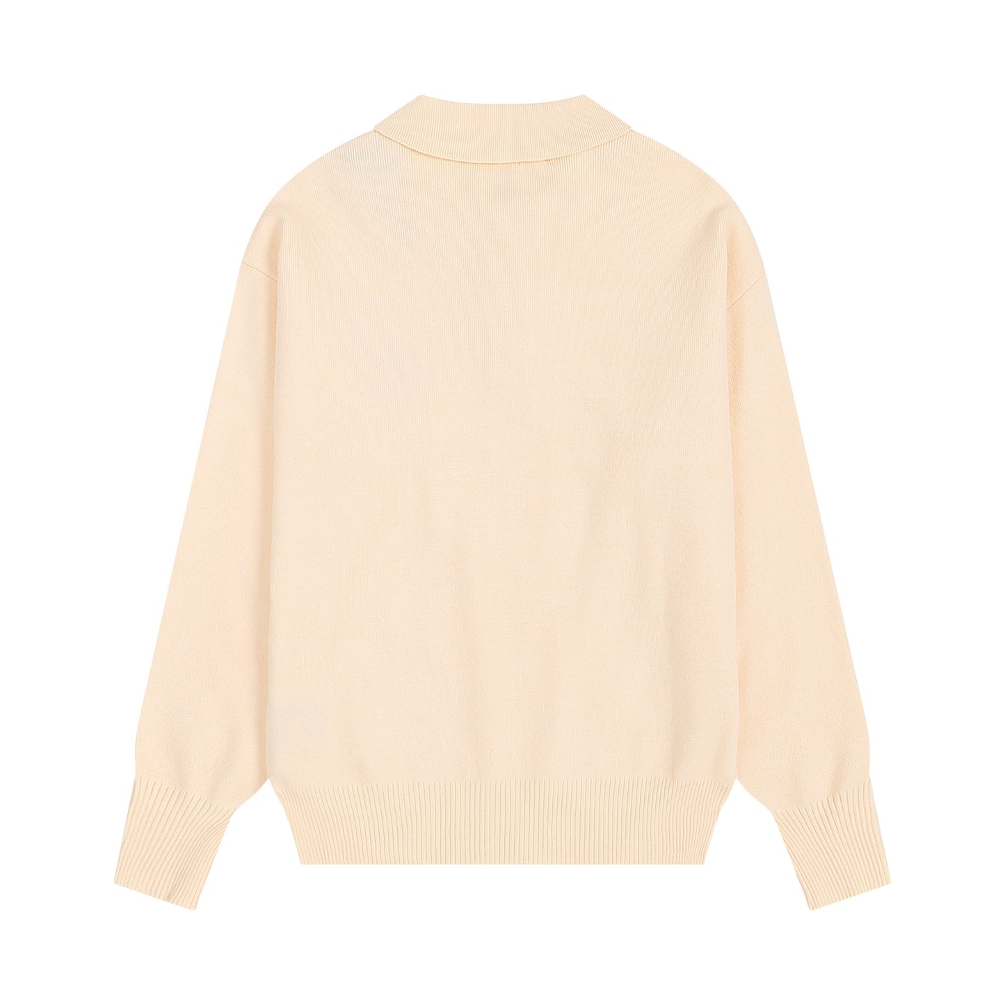 AMI Small Logo Button Polo Sweatshirt Cream