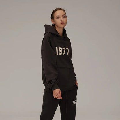 FOG FEAR OF GOD 22 double line 1977 flocked hoodie ESSENTIALS hooded sweatshirt