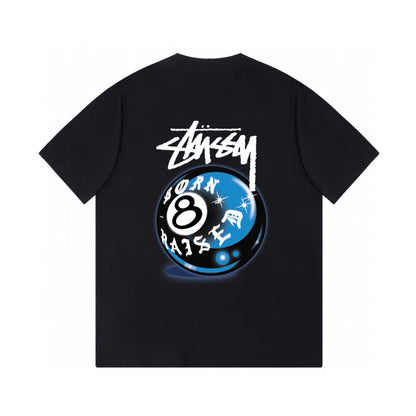 STUSSY 8 BALL PRINT TEE BLACK
