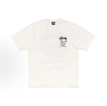 Stussy SS26 American street retro cursive logo printed short-sleeved T-shirt (men's and women's versions are the same)