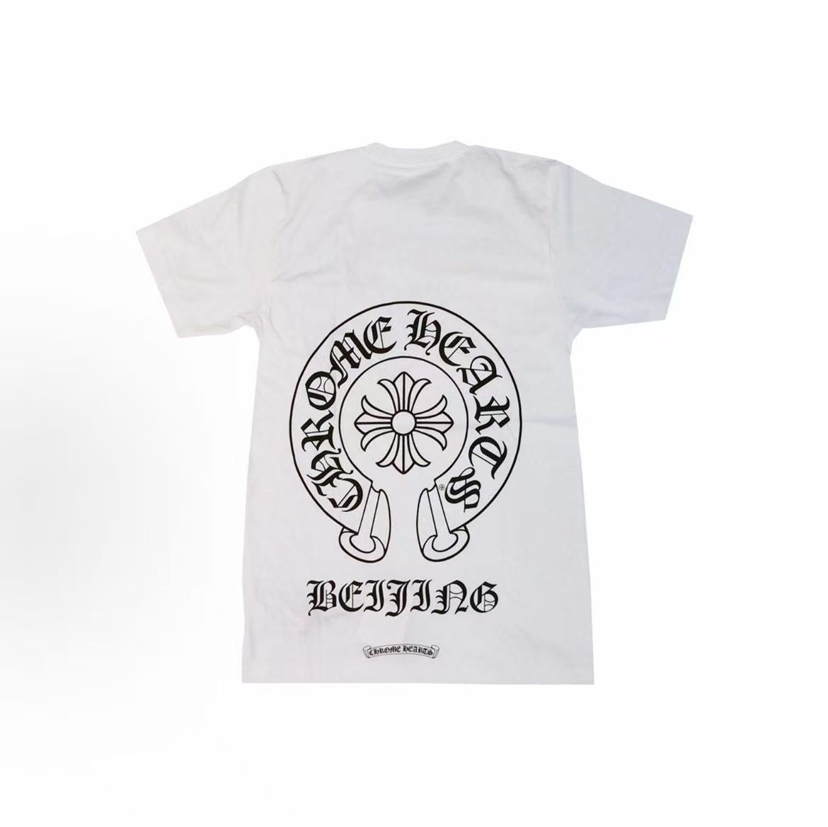 Chrome Hearts Beijing Urban Limited Series Horse Hoof Print Short-Sleeved T-Shirt (For Both Men and Women) - White