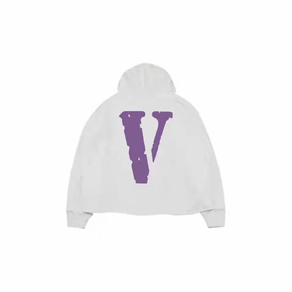 VLONE Logo Print Hoodie Purple/White