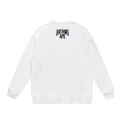 A Bathing Ape Logo Print Hoodie White