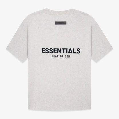 FOG FEAR OF GOD 22 multi-stitched back double row flocking ESSENTIALS letter T-shirt light oatmeal