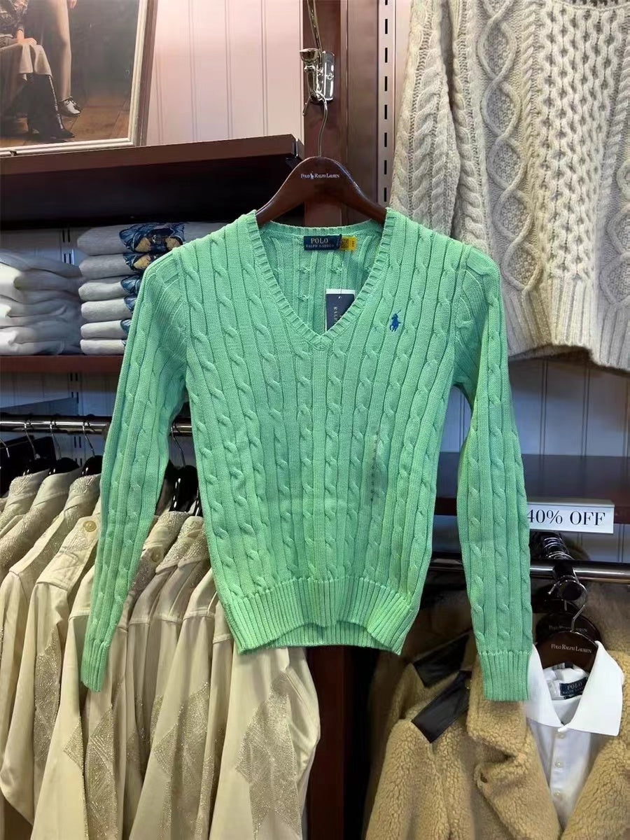 Ralph Lauren twist-knit V-neck sweater