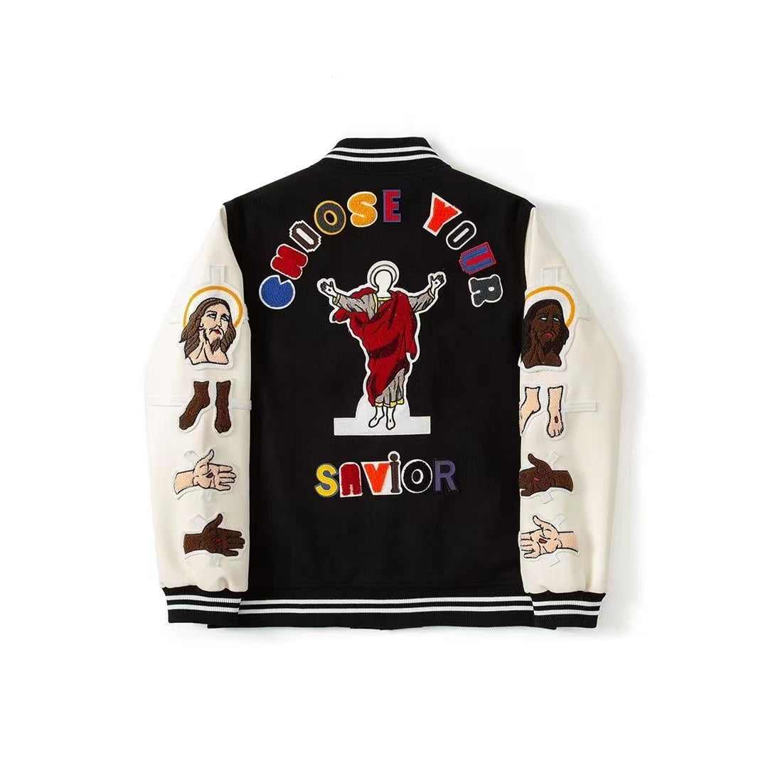 Saint Michael x Denim Tears “Chosen Savior” Stadium Varsity Jacket