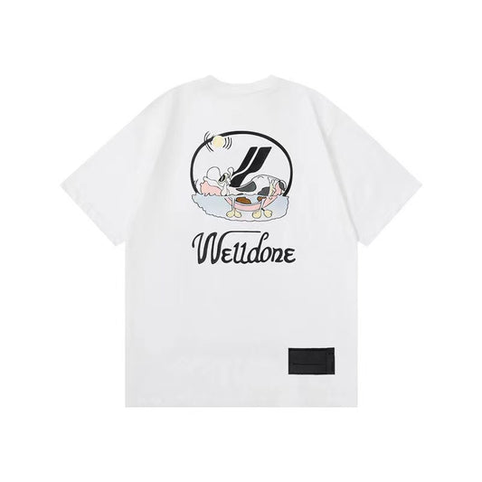 WE11DONE Cow Print Tee White