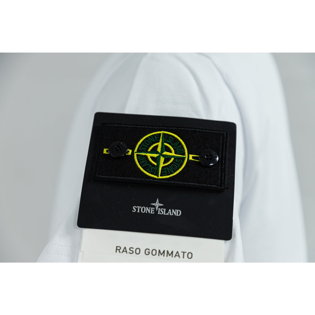 Stone Island Logo Tee With ArmbandIn White