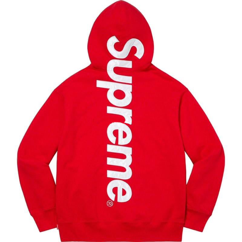Supreme Satin Applique Hooded Sweatshirt Red